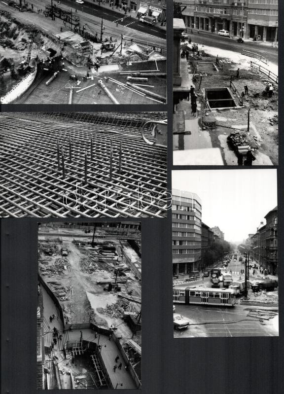 1968 Budapest, a Baross téri aluljáró építése idején készült képriport, datálva, 13 db vintage fotó ezüst zselatinos fotópapíron, 9x14 cm - Image 2