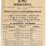 1885 Lótenyésztési jutalomdíjosztás nagy méretű plakát 50x70 cm Hajtva
