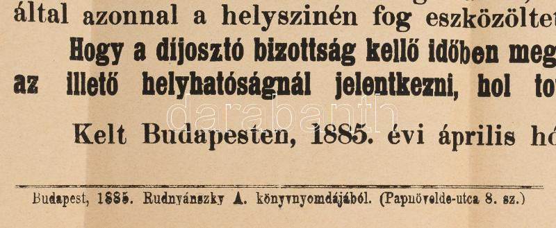 1885 Lótenyésztési jutalomdíjosztás nagy méretű plakát 50x70 cm Hajtva - Image 2