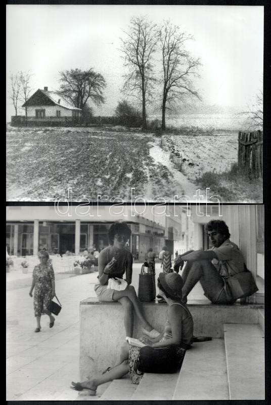 cca 1985 előtt készült fényképek tétele Menesdorfer Lajos (1941-2005) budapesti fotóművész hagyatékából, 13 db vintage fotó sokféle témáról (akt, táj, életkép, portré, városkép, színházi felvétel, stb., ezüst zselatinos