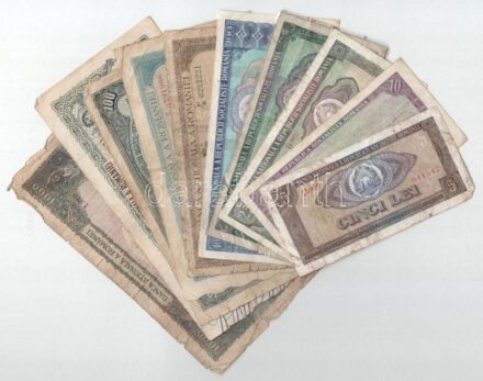 Románia 1944-1966. 5L-100.000L (10db) T:F-G Romania 1944-1966. 5 Lei - 100.000 Lei (10pcs) C:F-G