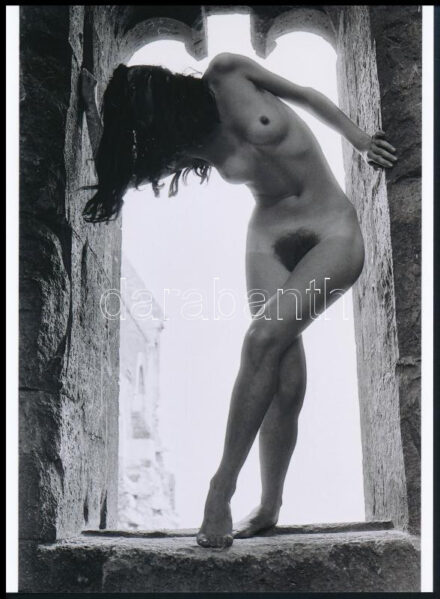 cca 1973 Díszes ablak, szolidan erotikus felvétel, 1 db modern fotónagyítás, 21x15 cm