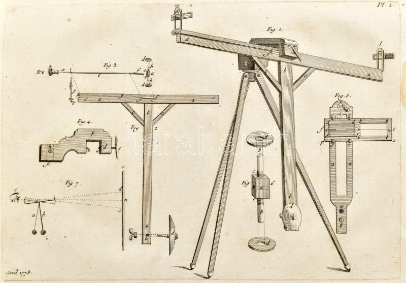 Observations sur la physique, sur l'histoire naturelle et sur les arts, avec des planches en taille-douce, dédiées ? Mgr. le Comte d'Artois. Januier - Juin. 1778. Paris, 1778, Ruault, 2+546 p.+11 t. Francia nyelven. Félvászon-kötés, kopott - Image 4