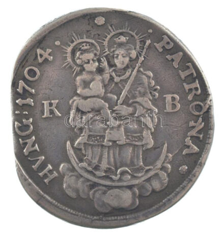 1704KB 1/2 Tallér Ag 'II. Rákóczi Ferenc' Körmöcbánya (13,32g) T:XF,VF az érme egyik oldalából lecsípve / Hungary 1704KB 1/2 Thaler Ag 'Francis II Rákóczi' Kremnitz (13,32g) C:XF,VF pinched from one side of the coin Unger II: 1127a.,
