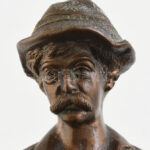 Jelzés nélkül: Vasöntő. Bronz, fatalpon, kopásokkal, m: 33 cm - Image 4