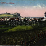 1912 Dévény, Theben a. d. Donau, Devín (Pozsony, Bratislava); látkép / general view (vágott / cut)