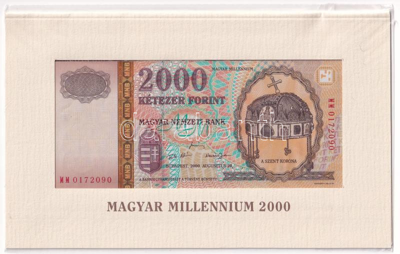 2000. 2000Ft 'Millennium' 'MM 0172090' eredeti, bontatlan díszcsomagolásban, tájékoztatólappal T:UNC,AU Adamo F56A