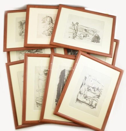 Bálint Rezső (1885-1945): Formák-foltok-vonalak. 10 litografia. Kosztolányi Dezső előszava. Budapest, 1918. Litográfia, papír, mindegyik litográfia ceruzával jelzett. Mindegyik litográfia valamint a borító és az előszó is külön