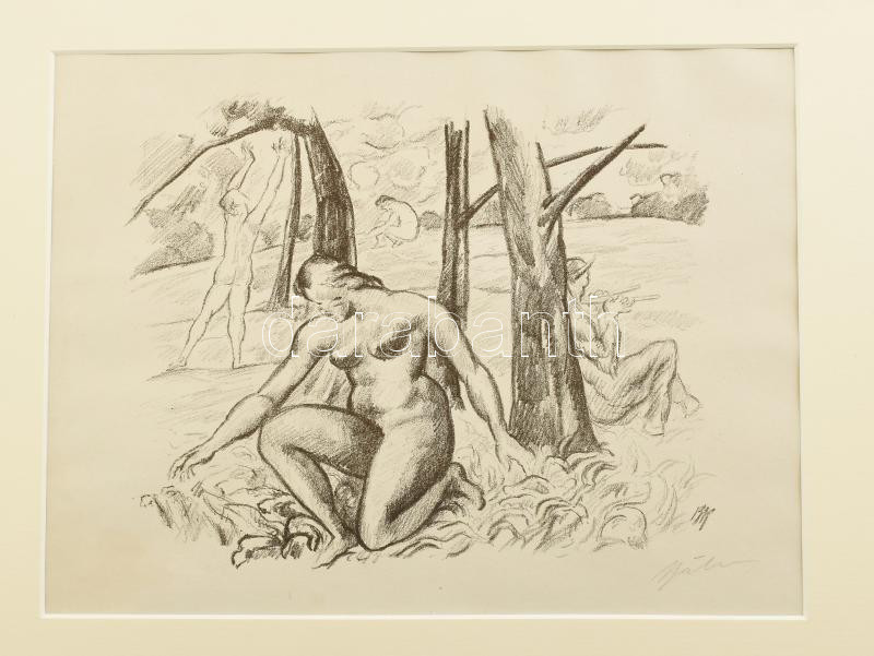 Bálint Rezső (1885-1945): Formák-foltok-vonalak. 10 litografia. Kosztolányi Dezső előszava. Budapest, 1918. Litográfia, papír, mindegyik litográfia ceruzával jelzett. Mindegyik litográfia valamint a borító és az előszó is külön - Image 2