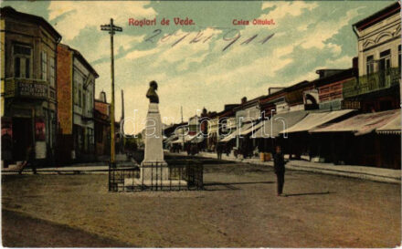 1911 Rosiorii de Vede, Calea Oltului / street view, shops (EK)