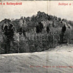 Selmecbánya, Schemnitz, Banská Stiavnica; Szitnya a Tatárrétről. Joerges A. özv. és fia kiadása Rsz. 27. / Sitno / mountain (kis szakadás / small tear)