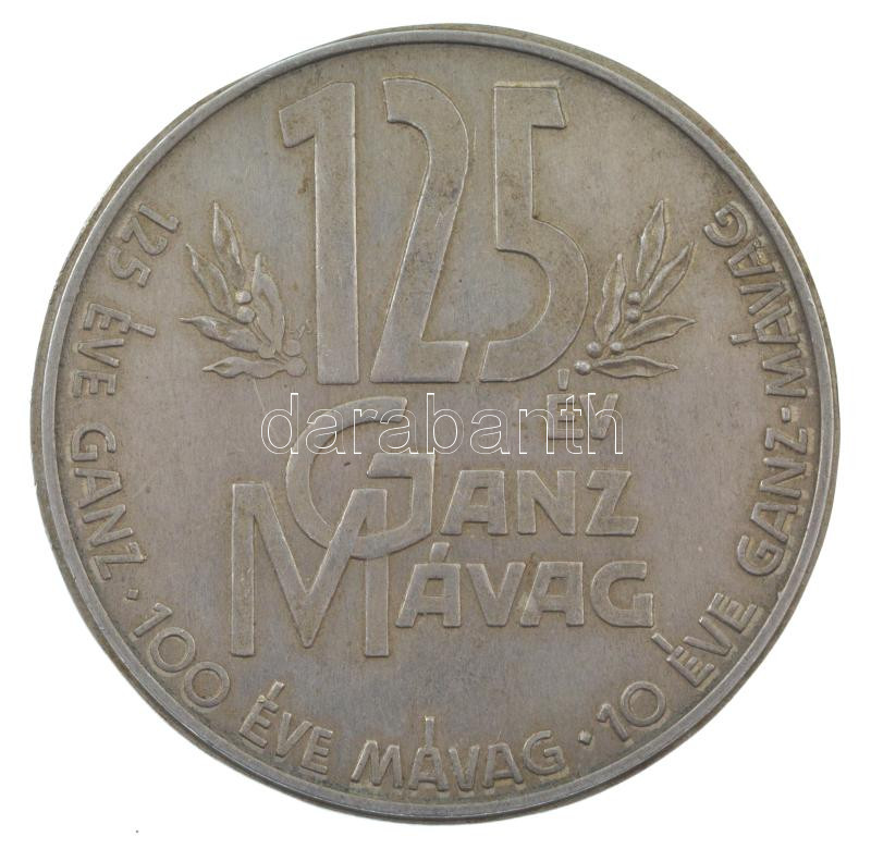 Légrády Sándor (1906-1987) 1969. '125 év Ganz Mávag / Emlékül a jubileumi év alkalmából' kétoldalas Al emlékérem (65mm) T:XF - Image 2