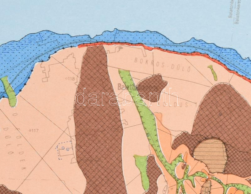 1985 Balaton környékének építésföldtani térképsorozata 2: Geomorphológiai térkép, 2 db, 82x95 cm - Image 2