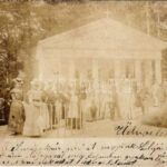 1900 Szliács, Sliac; Kápolna, fürdő vendégek / chapel, spa guests. photo (fl)