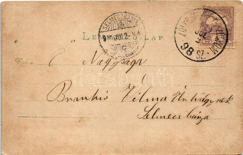 1900 Szliács, Sliac; Kápolna, fürdő vendégek / chapel, spa guests. photo (fl) - Image 2