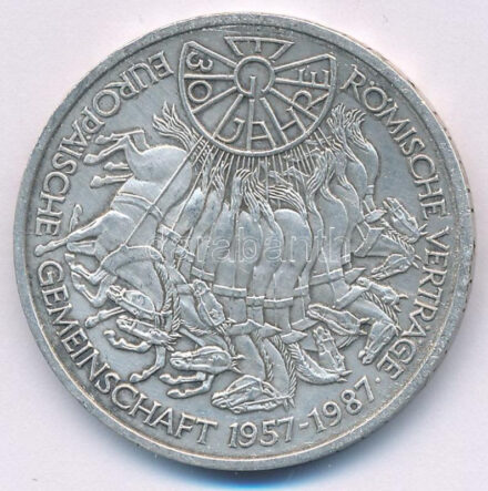 Német Szövetségi Köztársaság 1987G 10M Ag 'Európai Közösség' T:AU,XF Federal Republic Germany 1987G 10 Mark Ag '30 Years of European Unity' C:AU,XF Krause KM#167