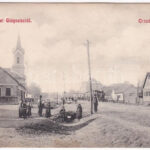 Glogovác, Öthalom, Vladimirescu (Arad); Országút I., templom. Kerpel Izsó kiadása / road, church
