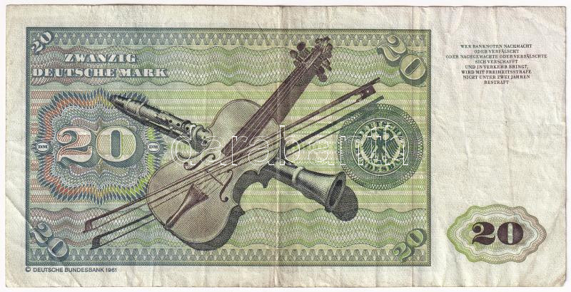 Német Szövetségi Köztársaság 1980. 20M T:F Federal Republic Germany 1980. 20 Mark C:F Krause P#20 - Image 2