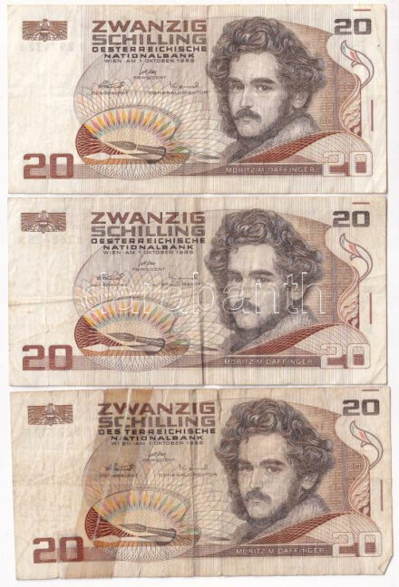 Ausztria 1986. 20Sch (3x) T:F Austria 1986. 20 Schilling (3x) C:F Krause P#148