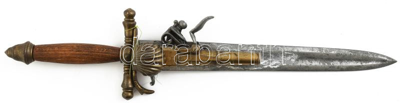 Pisztolyos tőr, gyűjtői replika. 37 cm