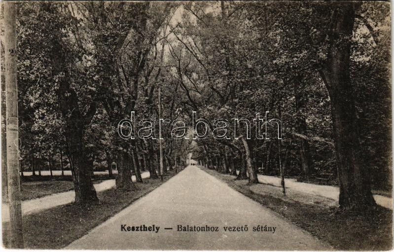 Keszthely, Balatonhoz vezető sétány. Gál Testvérek kiadása