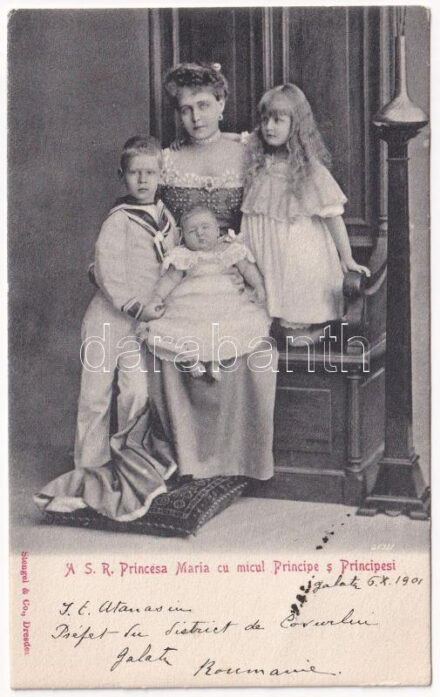 1901 A.S.R. Princesa Maria cu micul Principe s Principesi / Marie of Romania and her children