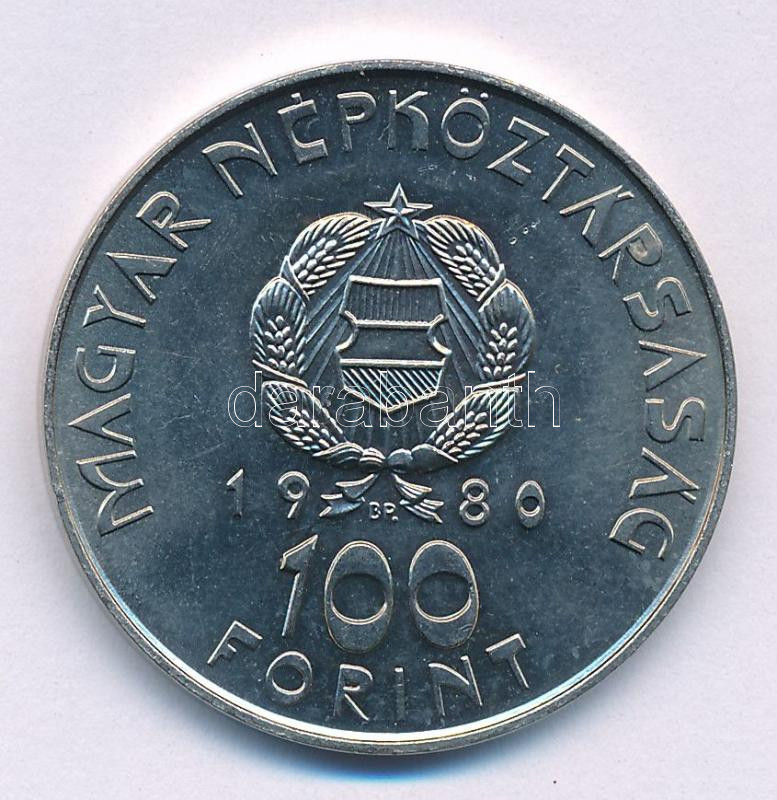 1980. 100Ft Ni 'Szovjet-magyar közös űrrepülés' T:AU Adamo EM61 - Image 2