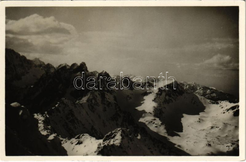 Tátra, Magas-Tátra, Vysoké Tatry; Bradovica a V. Studená /havas hegycsúcsok / snowy mountain. Foto G. A. Luczy