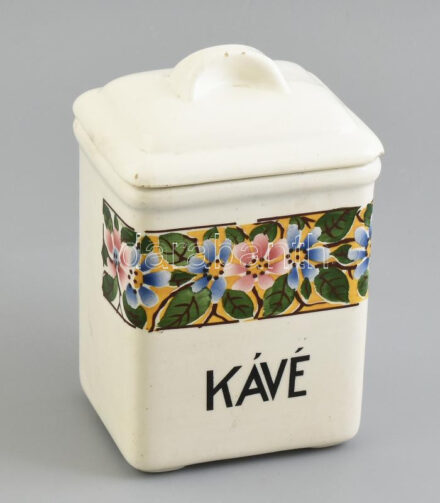 Városlődi kávé tartó, fajansz, sérült, m: 20 cm