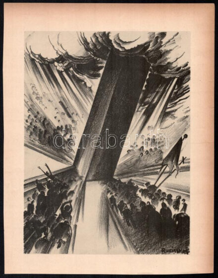 Ruzicskay György (1896-1993): Illusztráció. Algráfia, papír, jelzett az algrafián, 24,5×18 cm