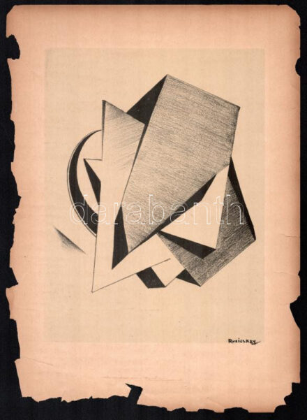Ruzicskay György (1896-1993): . Algráfia, papír, jelzett az algrafián, 24,5×18 cm