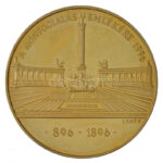 Lebó Ferenc (1960-) 1996. 'A Honfoglalás emlékére 896-1896 / Árpád nagyfejedelem' aranyozott bronz emlékérem (42,5mm) T:1,1- (eredetileg PP) - Image 2