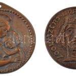 Nagy István János (1938-) DN 'Szent Imre herceg - 1007-1031 / Una caritate una regula similibusque vivamus moribus - Charta caritatis' öntött bronz emlékérem tokban (49mm) + Budai Szent Imre Egyházközség 1918' kétoldalas öntött bronz