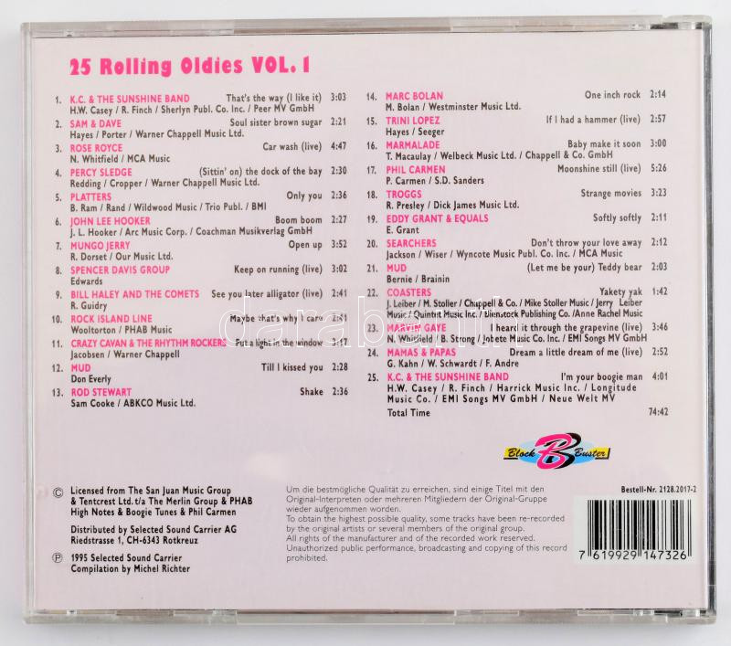 25 Rolling Oldies Vol. 1. CD, Compilation, Block Buster, 1995. VG - Image 2