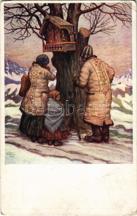 1918 Das Gebet / Slovenian folklore art postcard s: Maksim Gaspari (EK)
