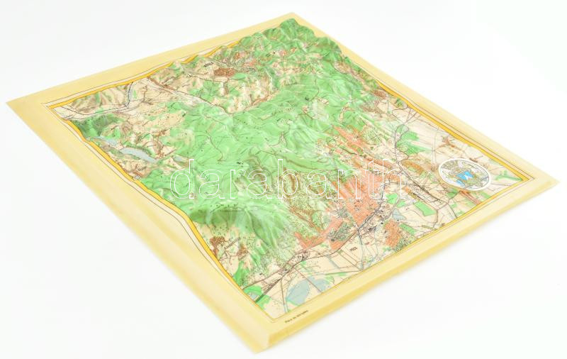 Pécs és környéke, 3D-s műanyag domborzati térkép,42x39,5 cm