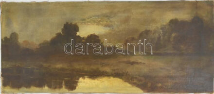Mednyánszky jelzéssel: Hangulatos táj. Olaj, vászon, javított. 30x80 cm