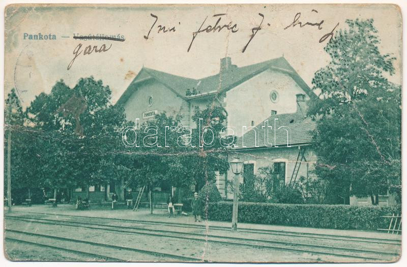 1930 Pankota, Pancota; vasútállomás. Hangya szövetkezet kiadása / railway station (fa)