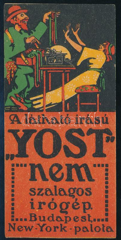 Yost írógép számolócédula
