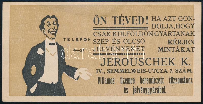 Jerouschek jelvény gyár számolócédula