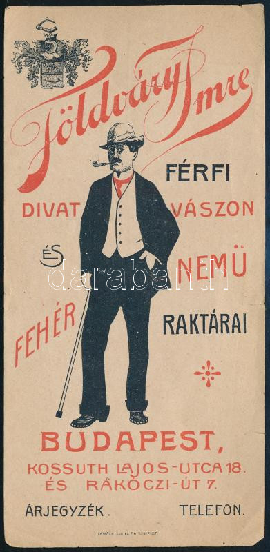 Földváry Imre divatárú számolócédula