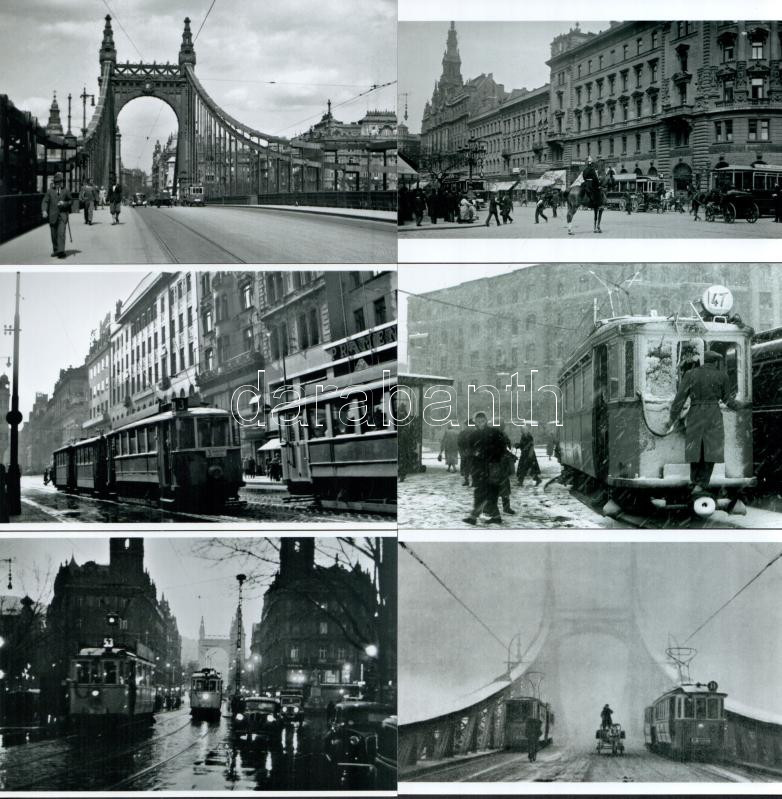 Budapesti villamosok vegyes tétele (3, 6, 9, 19, 20, 31, 47, 53. járatok száma olvasható), különféle forrásokból 10 db modern nagyítás, 21x15 cm és 10x15 cm - Image 2