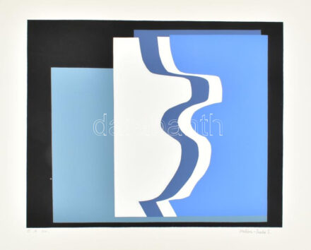 Halász Szabó Sándor (1920-1997): Hullámzó formák. Szitanyomat, papír, jelzett, művészpéldány E.A. ex. jelzéssel, 33x41,5 cm / screenprint on paper, signed, artist's proof