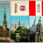 5 db MODERN városi képeslap füzet / 5 modern town-view postcard booklets: Dresden, Paris, Wien (Bécs), Austria, Brussels