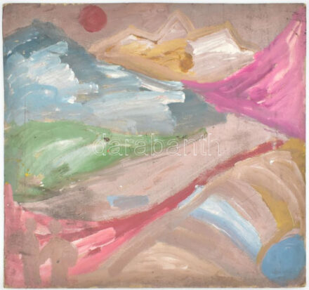 Csepeli Németh Miklós (1934-2012): Sétálók, 1976. Olaj, karton, jelezve középen lent. 57x61,5 cm