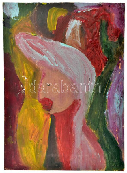 Csepeli Németh Miklós (1934-2012): Női akt. Olaj, fa, jelezve jobbra lent. 35,5x26 cm