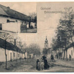 Budapest III. Békásmegyer, utca és templom, Hölczl József üzlete. Anitta No. 534 a