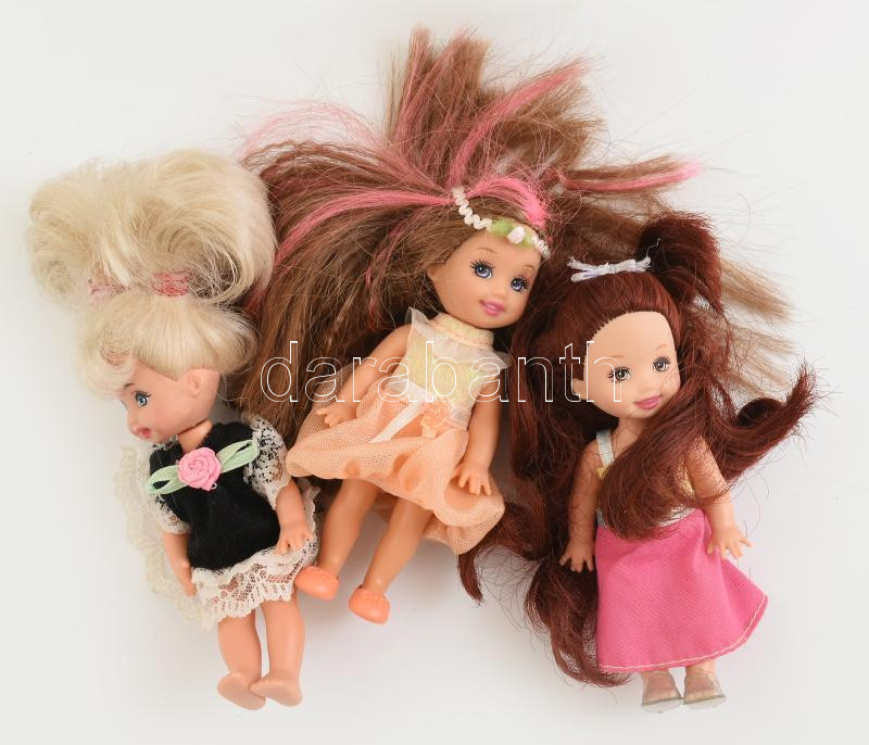 cca 1990 Mattel Barbie kis baba figurák 3 db 12 cm + eredeti Barbie fotel - Image 2