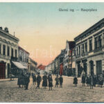 Szávaszentdemeter, Mitrovice, Mitrovitz an der Save, Sremska Mitrovica; Glavni trg / Hauptplatz, Sparkassa / main square, shops / Fő tér, üzletek
