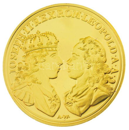 DN 'Magyar Aranyóriások - II. József bányalátogatói érem, 5 aranydukát, 1764' aranyozott Cu utánveret kapszulában, tanúsítvánnyal (46mm) T:PP